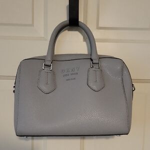 DKNY Gray Structured Leather Bag